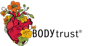 The Be Nourished botanical heart logo with the words 