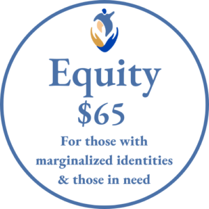 Image Reads: Equity ; for those with marginalized identities & those in need